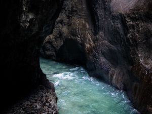 Preview wallpaper river, rocks, water, stream, gorge