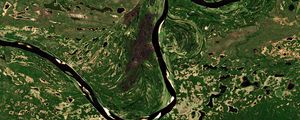 Preview wallpaper river, satellite, aerial view, green