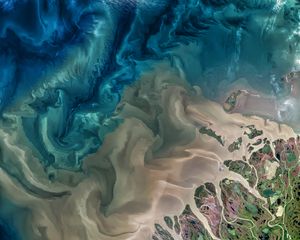 Preview wallpaper river, sea, satellite, aerial view