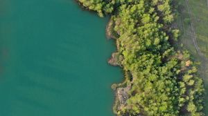 Preview wallpaper river, shore, aerial view, nature
