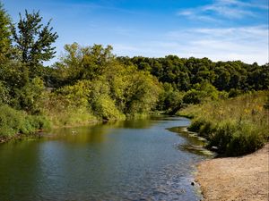 Preview wallpaper river, shore, landscape, nature, summer