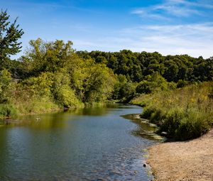Preview wallpaper river, shore, landscape, nature, summer
