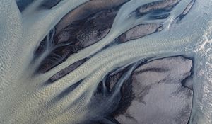 Preview wallpaper river, shore, sand, aerial view, nature