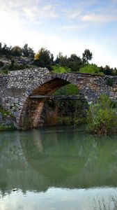 Preview wallpaper river, stone bridge, landscape