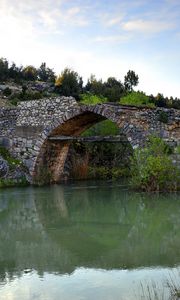 Preview wallpaper river, stone bridge, landscape