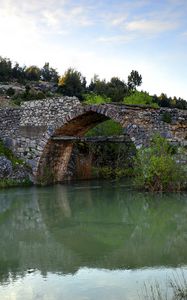 Preview wallpaper river, stone bridge, landscape