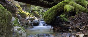 Preview wallpaper river, stones, moss, landscape, nature