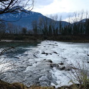 Preview wallpaper river, stones, mountains, trees, nature