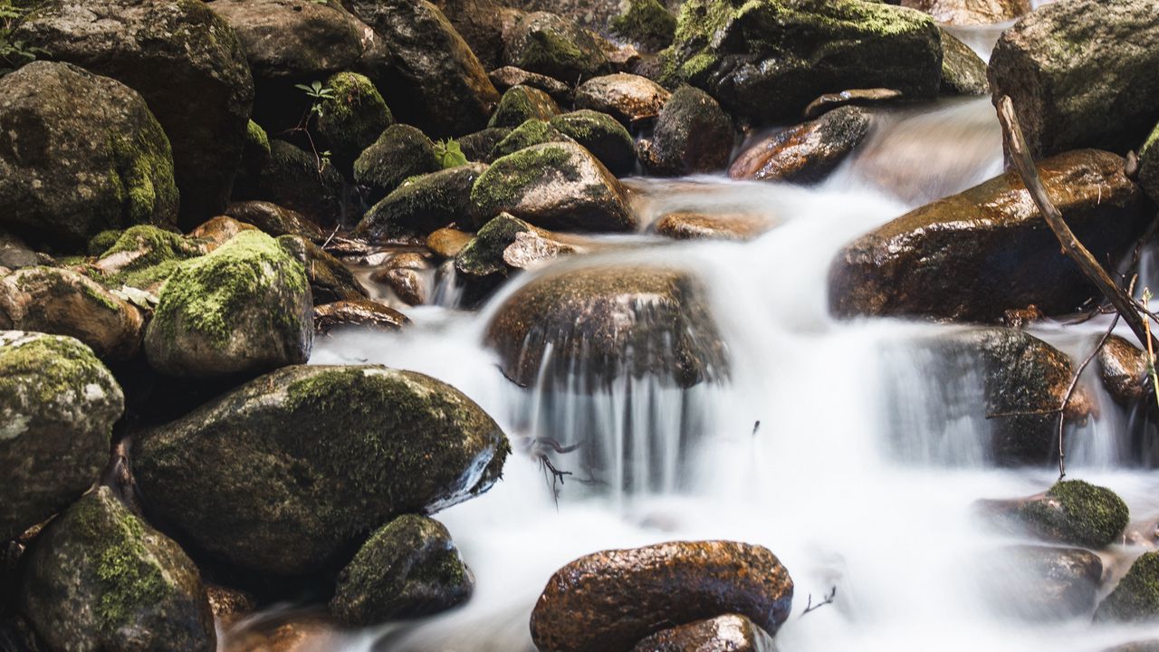 Wallpaper river, stones, rocks, water