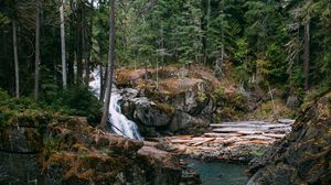 Preview wallpaper river, stones, rocks, trees, nature