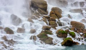 Preview wallpaper river, stones, stream, water, spray