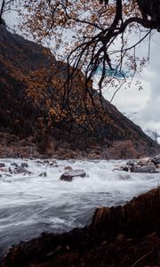 Preview wallpaper river, stones, water, stream, landscape