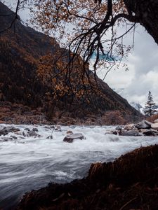 Preview wallpaper river, stones, water, stream, landscape