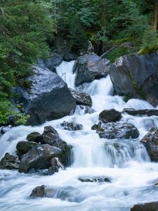 Preview wallpaper river, stones, water, stream