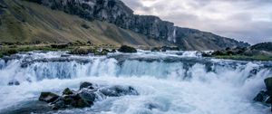 Preview wallpaper river, stones, waterfalls, landscape, nature