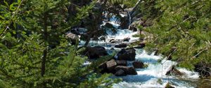 Preview wallpaper river, stream, forest, mountain, landscape, nature