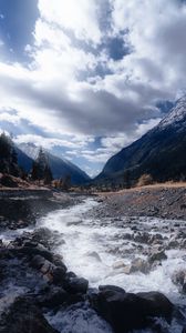 Preview wallpaper river, stream, mountains, landscape, nature