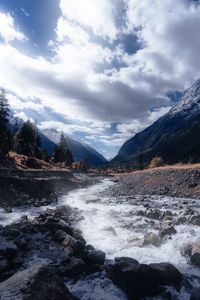 Preview wallpaper river, stream, mountains, landscape, nature