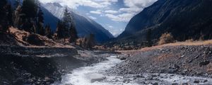 Preview wallpaper river, stream, mountains, landscape, nature