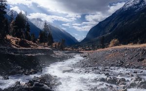 Preview wallpaper river, stream, mountains, landscape, nature