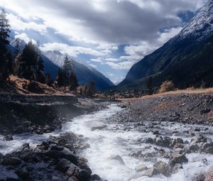 Preview wallpaper river, stream, mountains, landscape, nature
