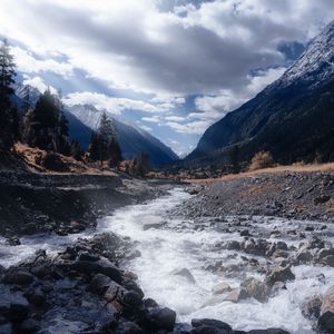 Preview wallpaper river, stream, mountains, landscape, nature