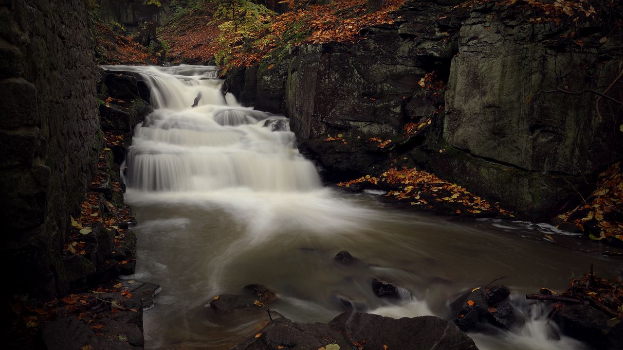 Wallpaper river, stream, rocks, stones, water