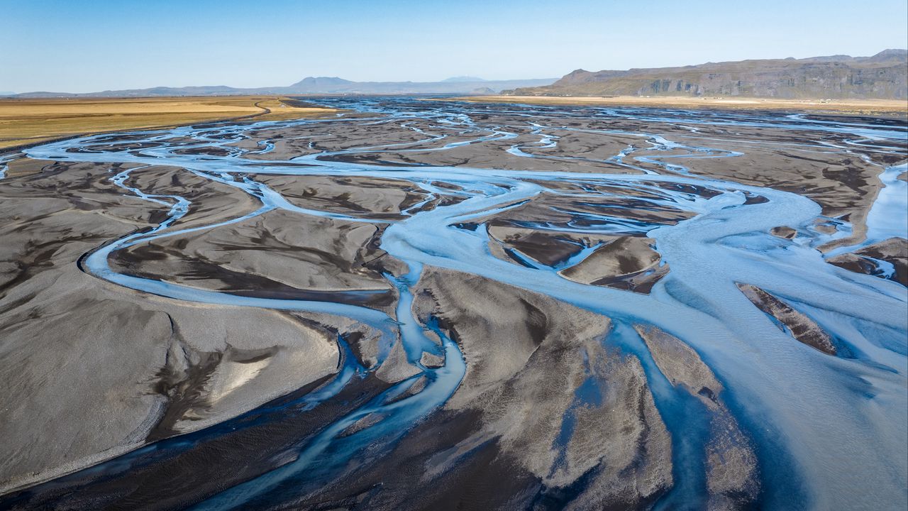 Wallpaper river, stream, shore, sand, relief, nature, landscape