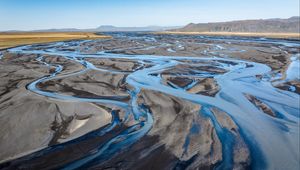 Preview wallpaper river, stream, shore, sand, relief, nature, landscape