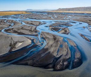 Preview wallpaper river, stream, shore, sand, relief, nature, landscape