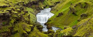 Preview wallpaper river, stream, stones, moss, landscape