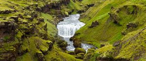 Preview wallpaper river, stream, stones, moss, landscape