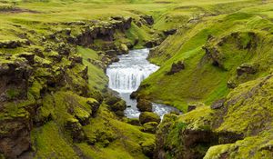 Preview wallpaper river, stream, stones, moss, landscape