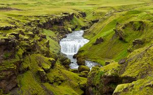 Preview wallpaper river, stream, stones, moss, landscape