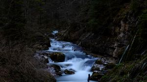 Preview wallpaper river, stream, stones, trees, forest