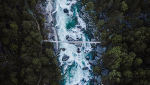 Preview wallpaper river, stream, stones, aerial view