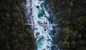 Preview wallpaper river, stream, stones, aerial view