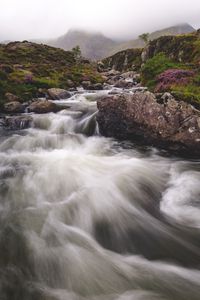 Preview wallpaper river, stream, stones, mountains, landscape