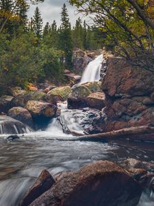 Preview wallpaper river, stream, stones, water, landscape, nature