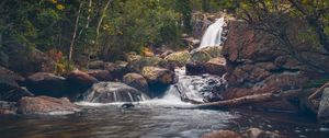 Preview wallpaper river, stream, stones, water, landscape, nature