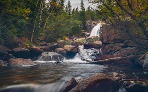 Preview wallpaper river, stream, stones, water, landscape, nature