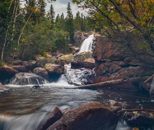 Preview wallpaper river, stream, stones, water, landscape, nature