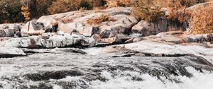 Preview wallpaper river, stream, water, stones, trees