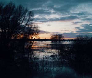 Preview wallpaper river, sunset, dusk, nature, evening