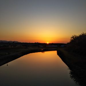 Preview wallpaper river, sunset, dusk, dark, nature