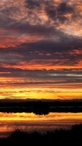 Preview wallpaper river, sunset, sky, reflection