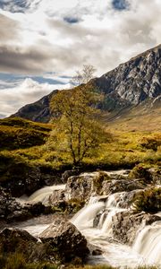 Preview wallpaper river, tree, mountain, landscape, nature