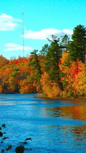 Preview wallpaper river, trees, autumn, for