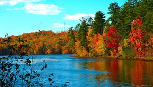 Preview wallpaper river, trees, autumn, for