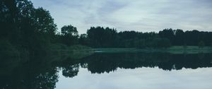 Preview wallpaper river, trees, evening